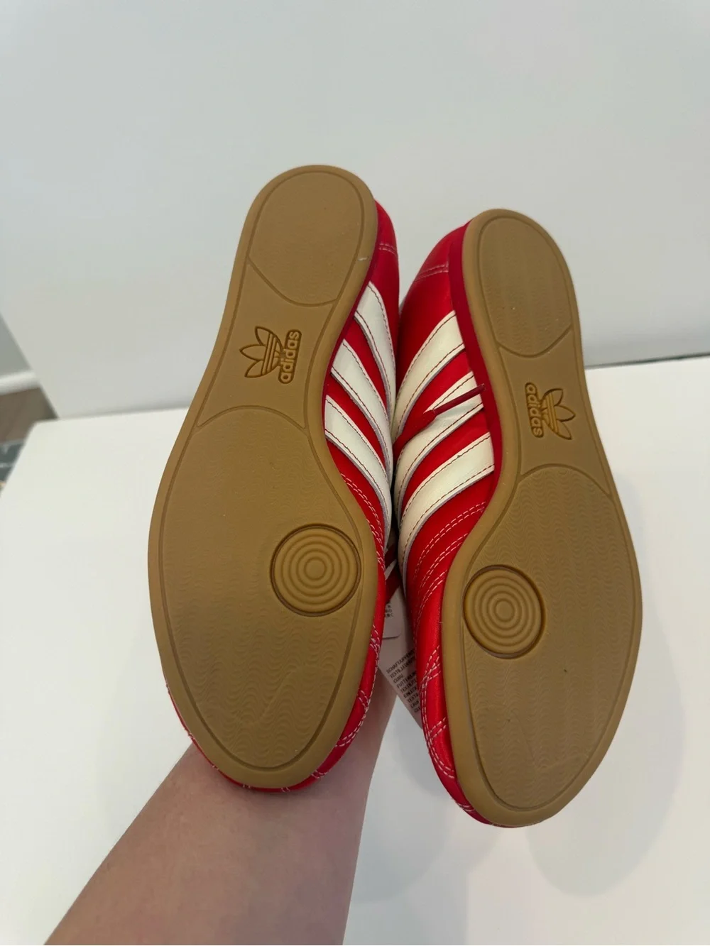 adidas Tarkwondo Lace Womens 8.5 Red Sneakers with White Stripes Streetwear